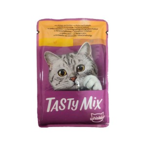پوچ گربه ویسکاس با طعم مرغ و بوقلمون Whiskas Tasty Mix Country Collection وزن 85 گرم