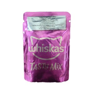 پوچ گربه ویسکاس با طعم ماهی سفید و سبزیجات Whiskas Catch of the Day Tasty Mix وزن 85 گرم