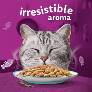 پوچ گربه ویسکاس با طعم ماهی کاد Whiskas Aromatic Selection Seafood Delight in Gravy وزن 85 گرم