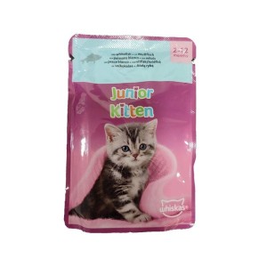 پوچ بچه گربه ویسکاس با طعم ماهی سفید Whiskas Kitten Fish Favourites in Jelly وزن 85 گرم