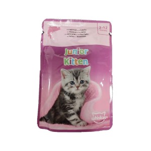 پوچ بچه گربه ویسکاس با طعم ماهی سالمون Whiskas Kitten Fish Favourites in Jelly وزن 85 گرم