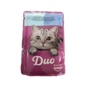 پوچ گربه ویسکاس با طعم ماهی سفید و تن Whiskas Duo Ocean Delights in jelly وزن 85 گرم