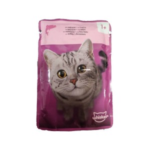 پوچ گربه ویسکاس با طعم ماهی سالمون Whiskas Fish Favourites in Jelly وزن 85 گرم