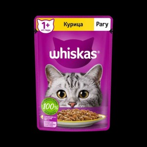 پوچ گربه ویسکاس با طعم مرغ در سس Whiskas Chicken وزن 75 گرم