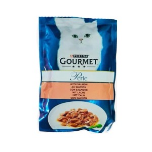 پوچ گربه گورمت با طعم ماهی سالمون Gourmet Perle Salmon In sauce وزن 85 گرم