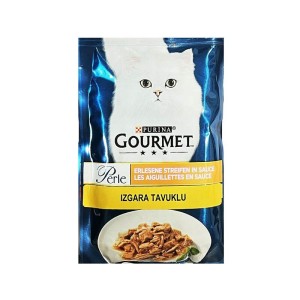 پوچ گربه گورمت با طعم مرغ Gourmet Perle in Gravy وزن 85 گرم