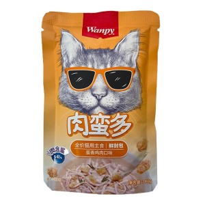 پوچ گربه ونپی با طعم مرغ و تخم مرغ سفارش چین Wanpy Meat Rich وزن 80 گرم
