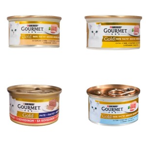 کنسرو غذای گربه گورمت پته با طعم میکس Gourmet Gold Pate بسته 4 عددی
