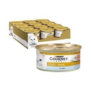 کنسرو غذای گربه گورمت پته با طعم ماهی تن Gourmet Gold Pate بسته 24 عددی