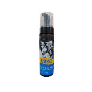شامپو فومی سگ و گربه یو اس پت بدون نیاز به آبکشی USPet Foam Shampoo حجم 220 میلی لیتر