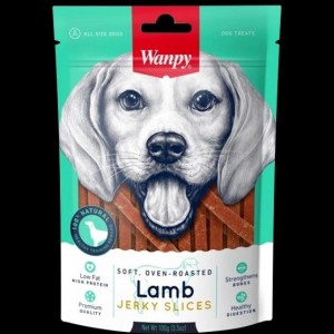 تشویقی سگ ونپی با طعم بره Wanpy Lamb Jerky Slices وزن 100 گرم