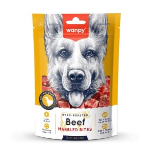 تشویقی سگ ونپی با طعم گوشت گاو Wanpy Marbled Bites وزن 100 گرم