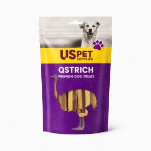 تشویقی سگ یو اس پت با طعم شترمرغ و ماهی مدل نواری USPet Fish Ostrich وزن 100 گرم
