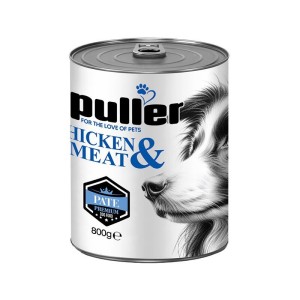 کنسرو غذای سگ پولر با طعم گوشت گوساله و مرغ Puller Premium وزن 800 گرم