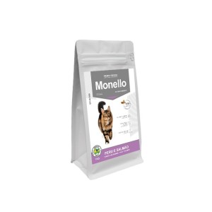 غذای خشک گربه عقیم شده مونلو با طعم بوقلمون و ماهی سالمون Monello Sterilised وزن 1 کیلوگرم