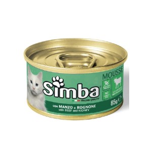 کنسرو غذای گربه مونژه با طعم گوشت گاو و قلوه Monge Simba Can Cat وزن 85 گرم