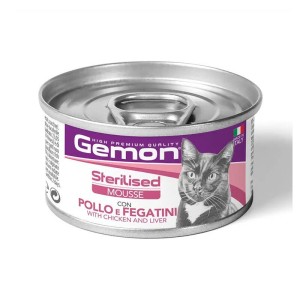 کنسرو غذای گربه عقیم شده مونژه مدل جمون مرغ و جگر Monge Gemon Cat Canned Food وزن 85گرم