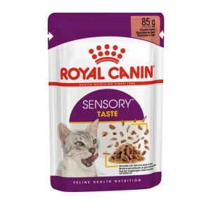 پوچ گربه حساس به طعم غذا در سس رویال کنین Royal Canin Sensory Taste In Gravy وزن 85 گرم