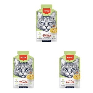 سوپ گربه ونپی با طعم مرغ و کدو و هویج سفارش اروپا Wanpy Meat Broth بسته 3 عددی
