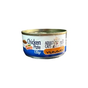 کنسرو غذای گربه بالغ یامیکس مدل پته با طعم مرغ Yummix Adult Cat Pate Chicken وزن 120 گرم