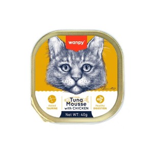 غذای کاسه ای گربه ونپی با طعم ماهی تن و مرغ Wanpy Tuna Mousse وزن 40 گرم
