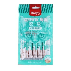 بستنی گربه ونپی با طعم ماهی تن و میگو سفارش چین Wanpy Creamy Treat بسته 5 عددی