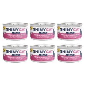 کنسرو غذای گربه جیم کت با طعم مرغ و میگو در ژله GimCat Cat Canned Food With Chicken & Shrimp بسته 6 عددی