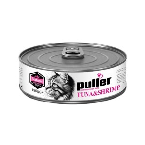 کنسرو غذای گربه پولر با طعم ماهی تن و میگو Puller Premium Natural وزن 120 گرم