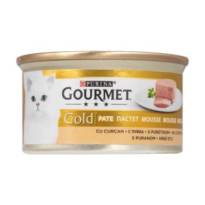کنسرو غذای گربه گورمت پته با طعم گوشت بوقلمون Gourmet Gold Pate وزن 85 گرم