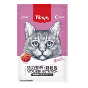 پوچ گربه ونپی با طعم مرغ و ماهی سالمون و تن سفارش چین Wanpy Cat Pouch وزن 80 گرم