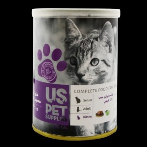 کنسرو غذای بچه گربه یو اس پت با طعم گوشت مرغ و سیب UsPet Canned Food With Chicken & Apple وزن 400 گرم