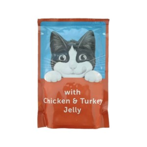 پوچ گربه فلیکس با طعم مرغ و بوقلمون در ژله Felix Cat Pouch Chicken & Turkey In Jelly وزن 85 گرم
