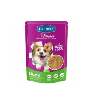 پوچ سگ فنبی با طعم اردک و سیب‌زمینی Faenbei Dog Pouch with Duck & Potato وزن 130 گرم