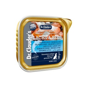 غذای کاسه ای سگ دکتر کلادرز با طعم سالمون و برنج Dr.Clauder’s Selected Meat وزن 100 گرم