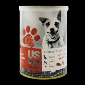 کنسرو غذای توله سگ یو اس پت با طعم گوشت گاو و سیب UsPet Canned Food With Beef & Apple وزن 400 گرم
