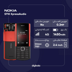 گوشی موبایل نوکیا مدل 5710 XpressAudio دو سیم کارت - مونتاژ ایران
