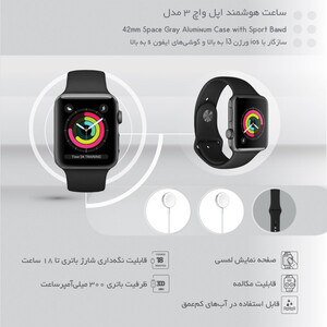 ساعت هوشمند اپل واچ 3 مدل 42mm Space Aluminum Case with Sport Band