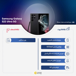 گوشی موبایل سامسونگ مدل Galaxy S22 Ultra 5G دو سیم کارت ظرفیت 512 گیگابایت و رم 12 گیگابایت نسخه اسنپدراگون