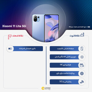 گوشی موبایل شیائومی مدل 11 Lite 5G NE 2109119DG دو سیم‌ کارت ظرفیت 128 گیگابایت و رم 8 گیگابایت