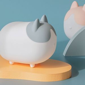 چراغ خواب فانتزی شارژی رومیزی Cute cat silicone pat lamp induction dimming M21