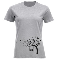 تیشرت آستین کوتاه زنانه طرح درخت و تاب کد F579