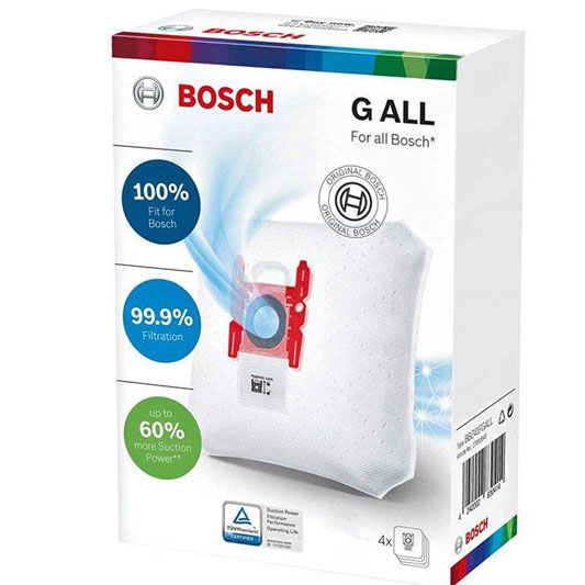 کیسه جاروبرقی بوش مدل GALL مناسب برای جاروبرقی های تایپ G,GXLL,GALLبسته 4 عددی