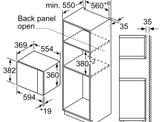 مایکروویو توکار بوش سری 6 مشکی مدل  BEL554MB2M