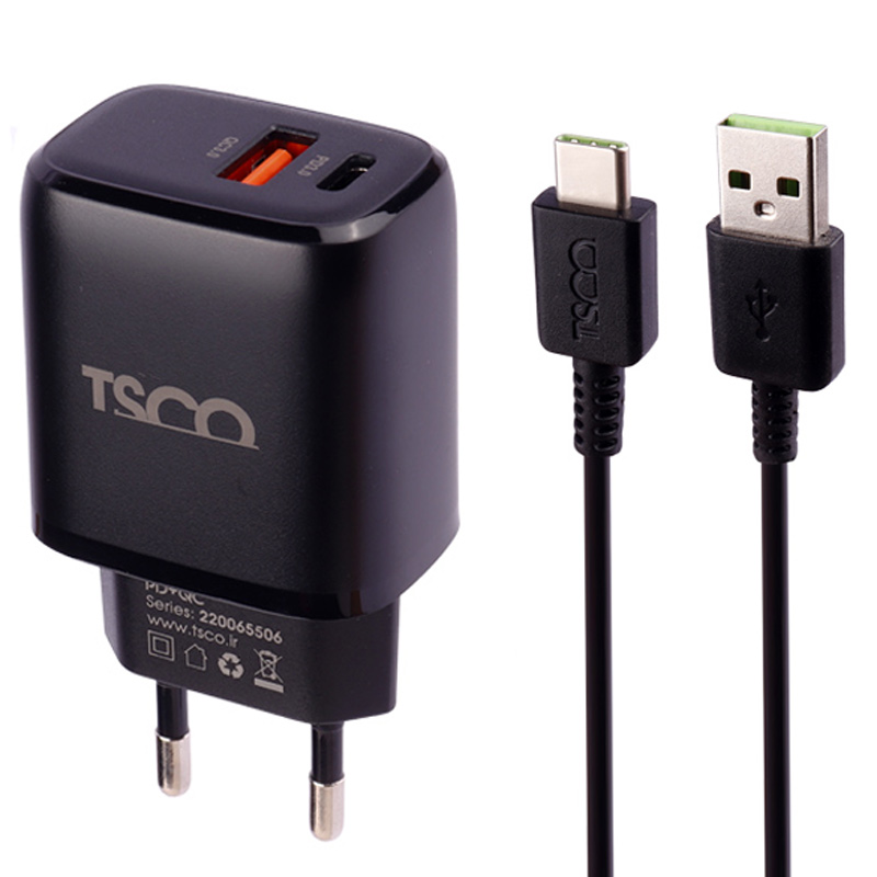 شارژر دیواری تسکو مدل TTC 65 به همراه کابل Type-C