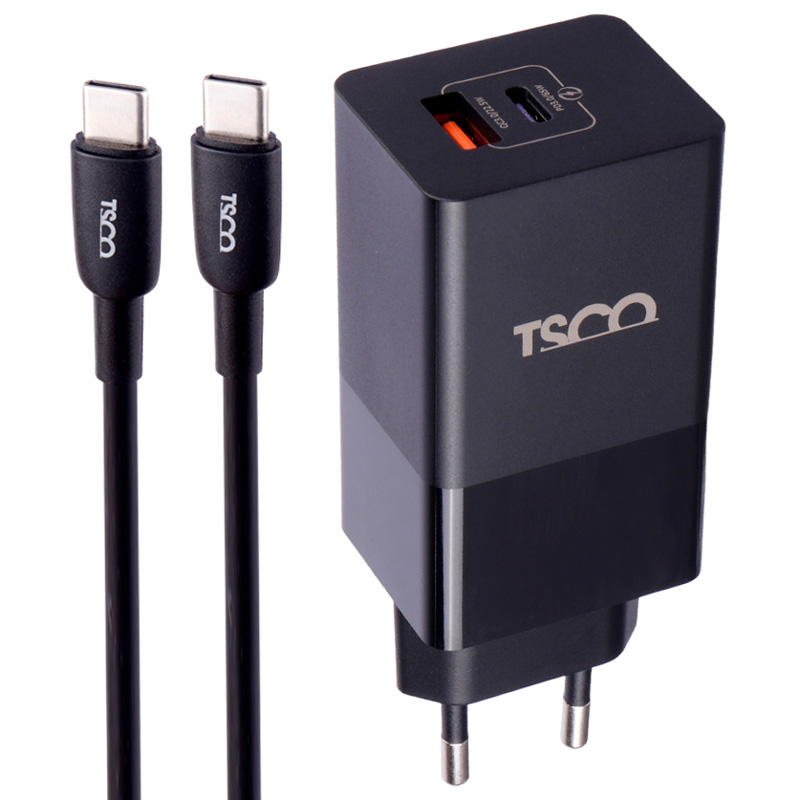 شارژر دیواری فست شارژ تسکو مدل TTC 67 5A 65W به همراه کابل تبدیل Type-C