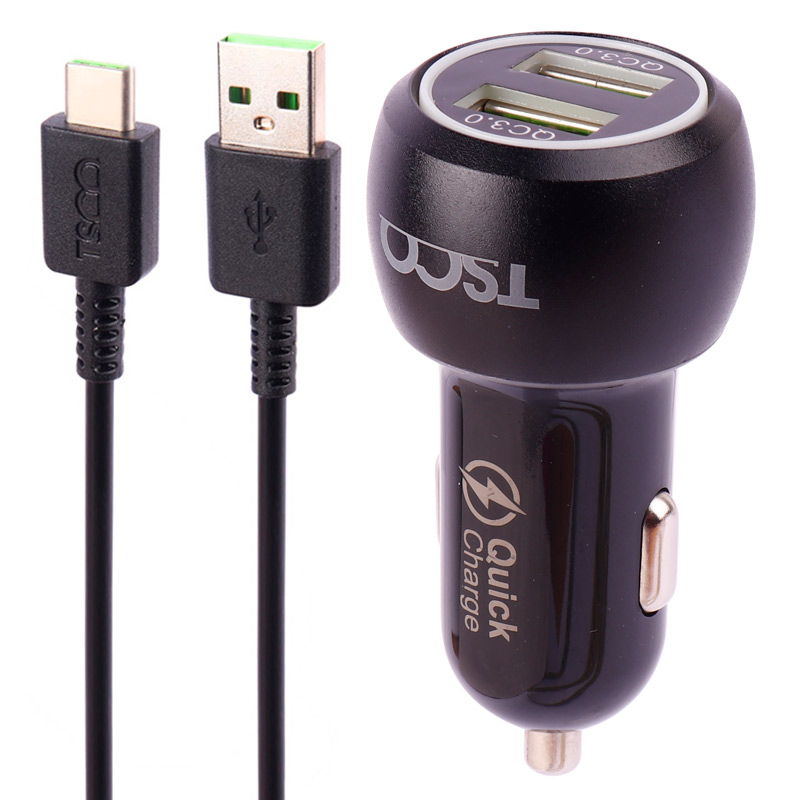 شارژر فندکی فست شارژ تسکو مدل TCG 38 3A QC3.0 PD 36W به همراه کابل Type-C