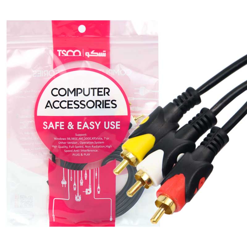 کابل تبدیل 3 به 3 RCA تسکو مدل TC 13 طول 1.5 متر