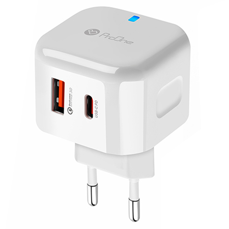 شارژر دیواری فست شارژ پرووان مدل PWC530 3A QC3.0 PD 18W