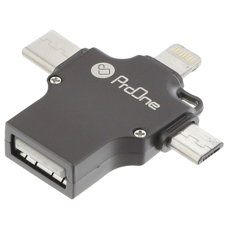 مبدل لایتنینگ به USB-C/USB/microUSB پرووان مدل PCO04