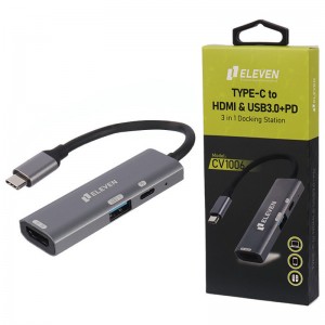 هاب 3 پورت Type-C به USB3.0/HDMI/Type-C PD اِلون مدل CV1006